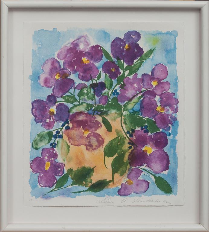 LENA LINDERHOLM, färglitografi, signerad, provtryck.