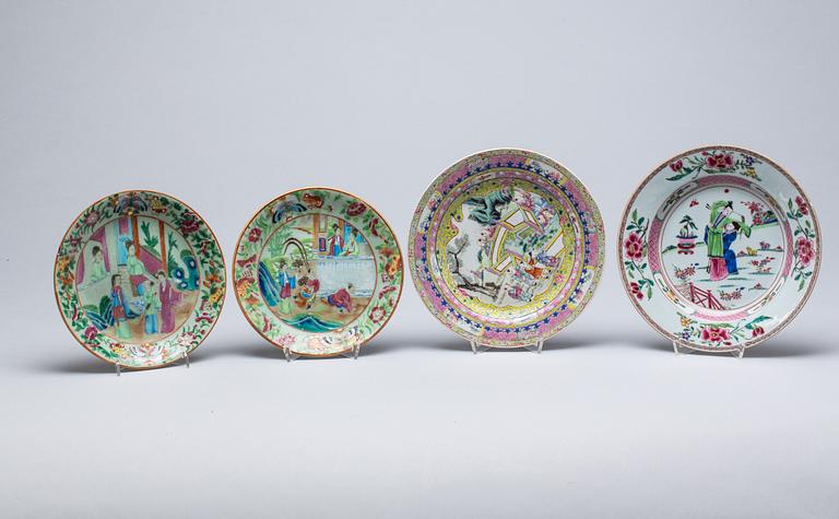 TALLRIKAR, 7 stycken Kina, 1700-1800-tal.