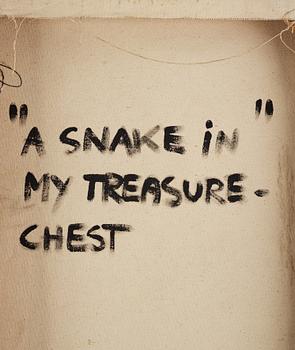 Mette Petri, olja på duk, signerad och daterad NYC/LA 1991-92 a tergo.