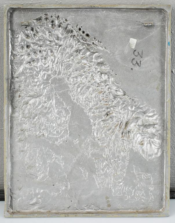 SKOLPLANSCH samt METALLKARTA, Norden och Sverige, 1900-tal.