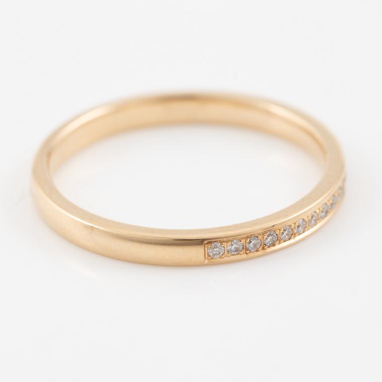 Wedding rings, a pair, Schalins, 18K gold with brilliant-cut diamonds.