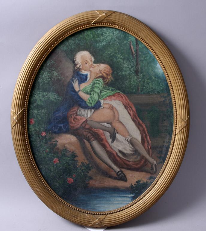 OKÄND KONSTNÄR, oljemålning på papp, 1900/2000-tal.