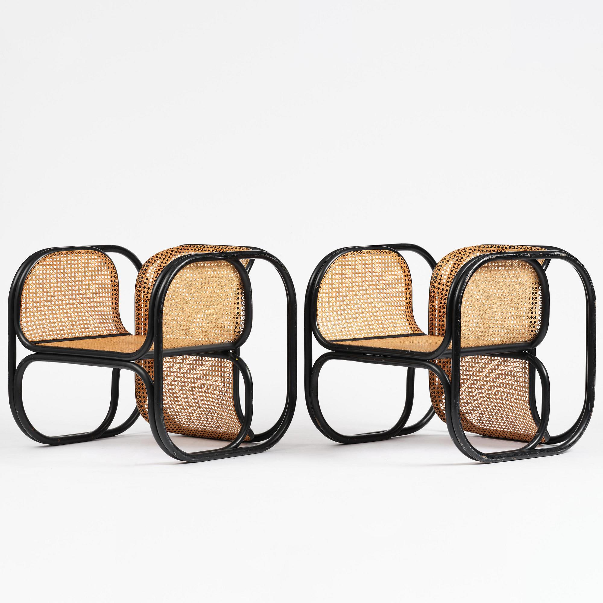 Jan Bocan, fåtöljer, ett par, Thonet, utförda för Tjeckoslovakiska ambassaden, Stockholm, 1972.