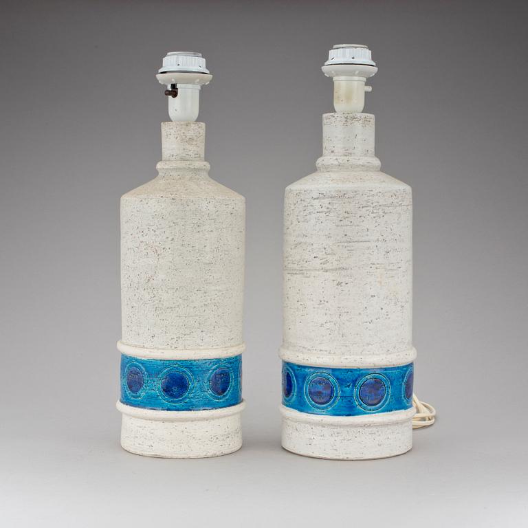 BORDSLAMPOR, ett par snarlika, Bitossi för Bergboms, 1960-tal.