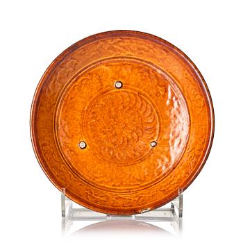 1145. A yellow glazed dish, Liao dynasty (907–1125).