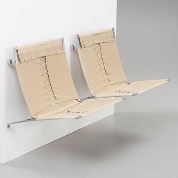 Poul Kjaerholm, fåtöljer, ett par "PK26", edition Fritz Hansen.