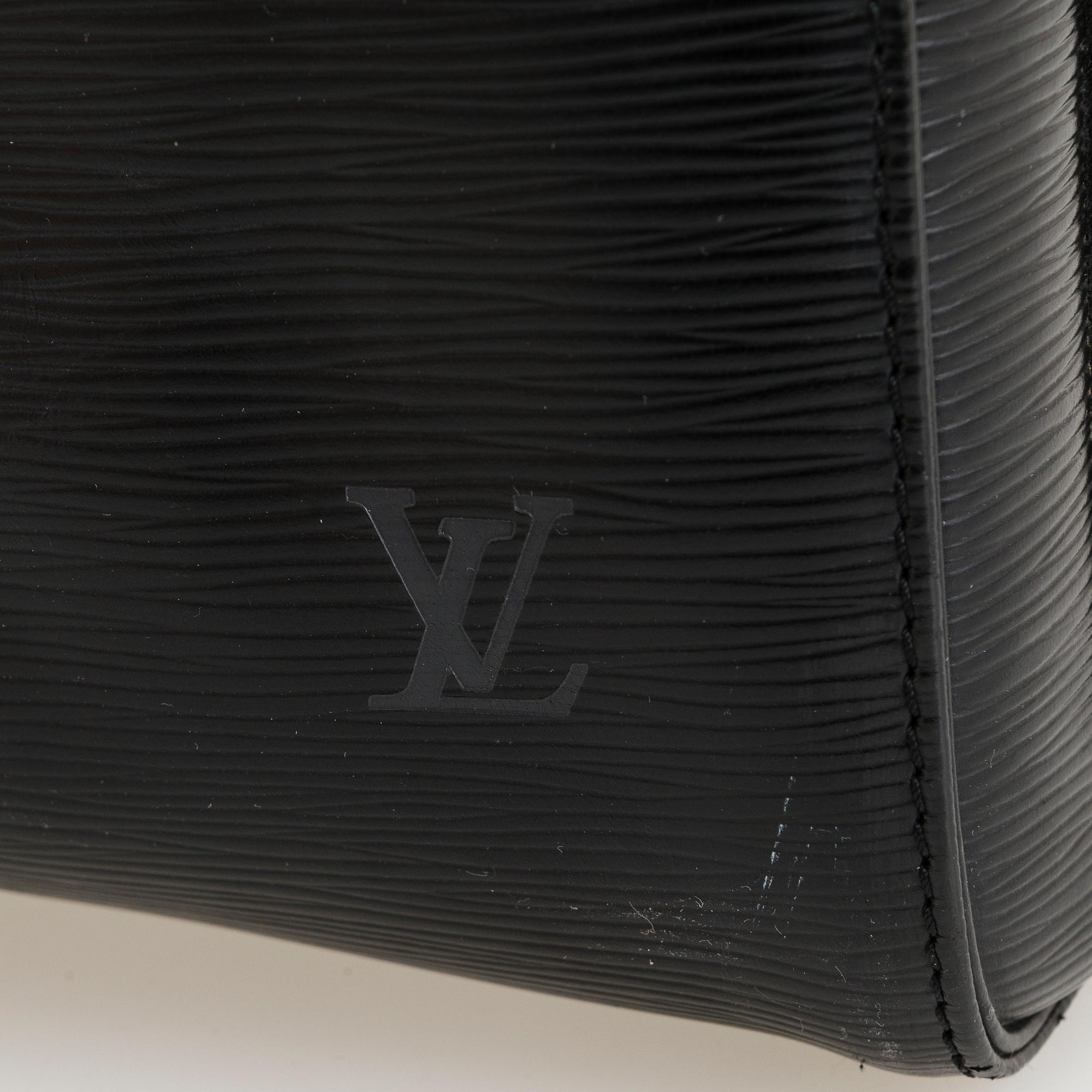 LOUIS VUITTON, Black Epi Leather Keepall 55 Bag.