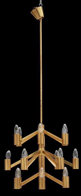 TAKLAMPA, mässing, 1950-/60-tal.Total höjd 132 cm.