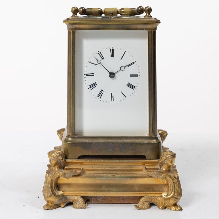 Travel clock, circa 1900.
