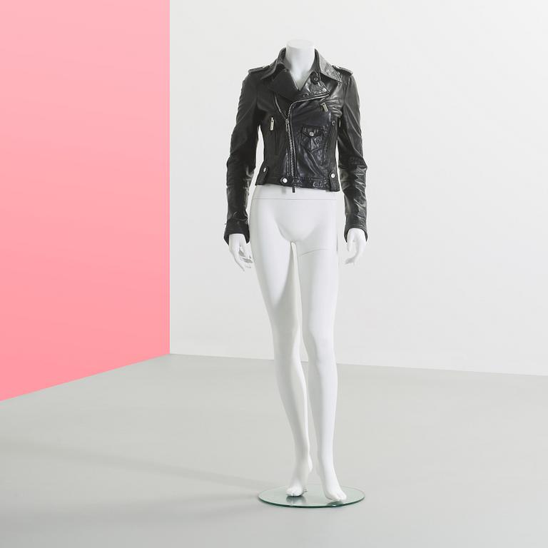 SKINNJACKA, Dsquared, bikermodell.