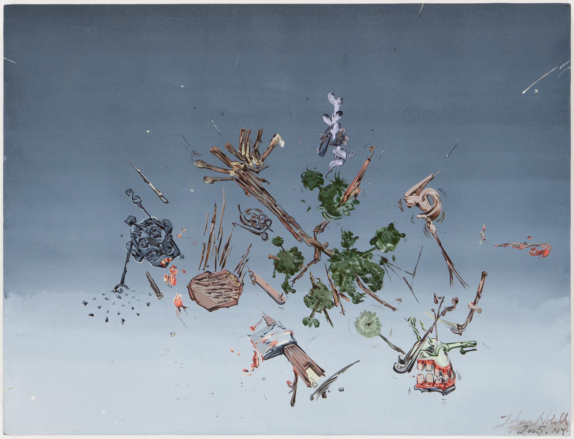 JOHAN NOBELL, olja på pannå, 45,2 x 60,5 cm.