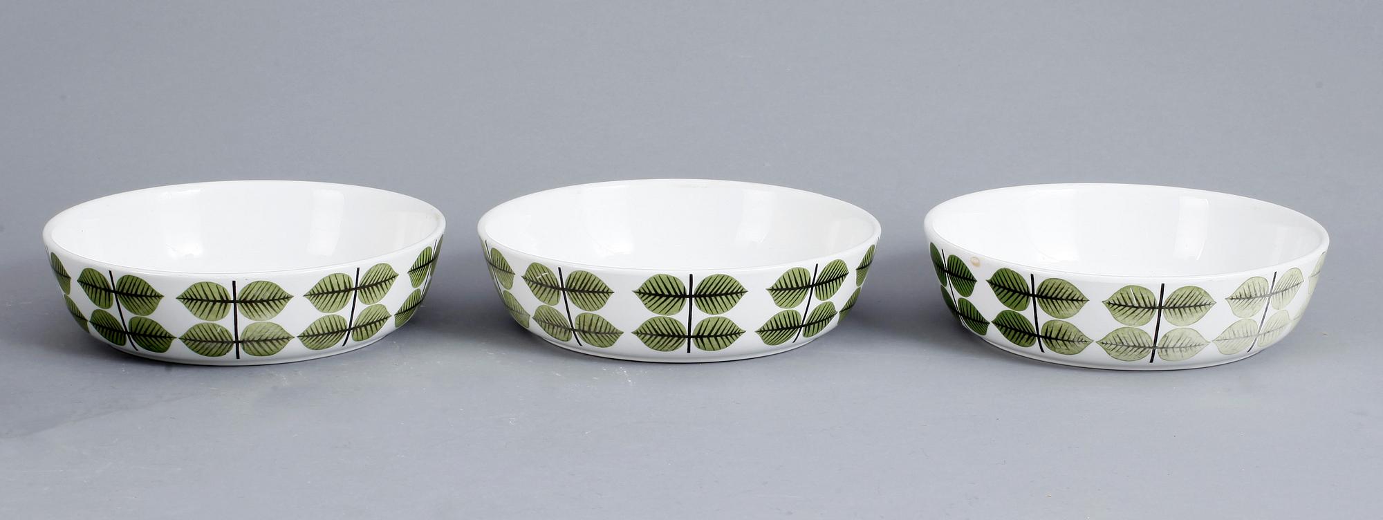 SERVISDELAR, 13 st, porslin, "Berså", Stig Lindberg, Gustavsberg.