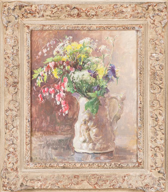 Esther Kjerner, oil on board, signed and dated 1942.