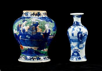 VAS samt URNA, porslin, Kina, 1800-tal.