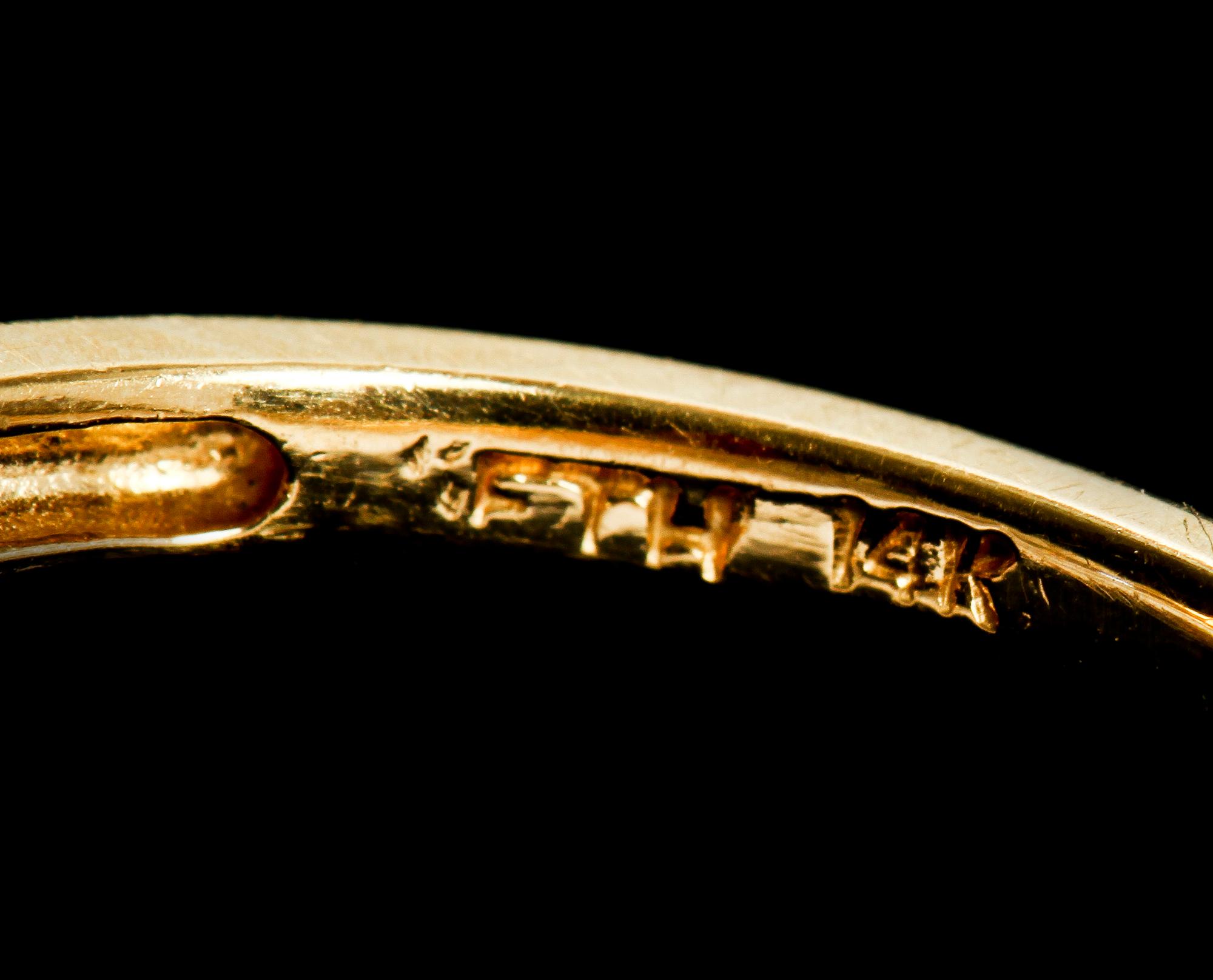 RING, 14k guld med 7 navetteslipade diamanter. Tot vikt 0.25 ct. Vikt 3 g.