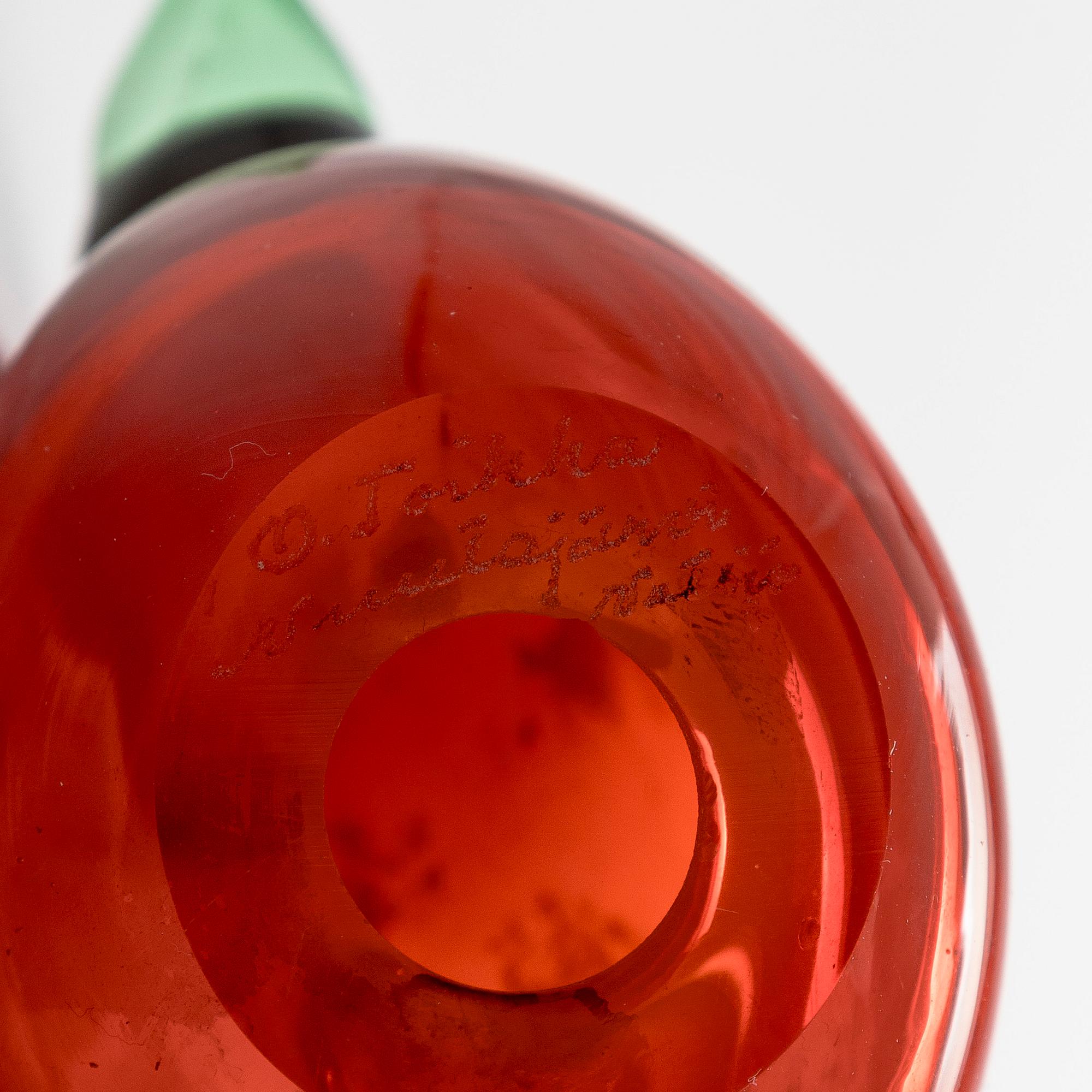 Oiva Toikka, Glass bird, "Flycatcher" signed Oiva Toikka Nuutajärvi Notsjö.