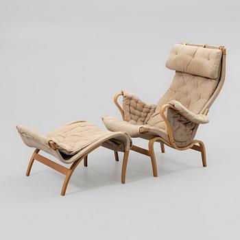 Bruno Mathsson, Armchair with footstool, "Pernilla", Dux, second half of the 20th century.