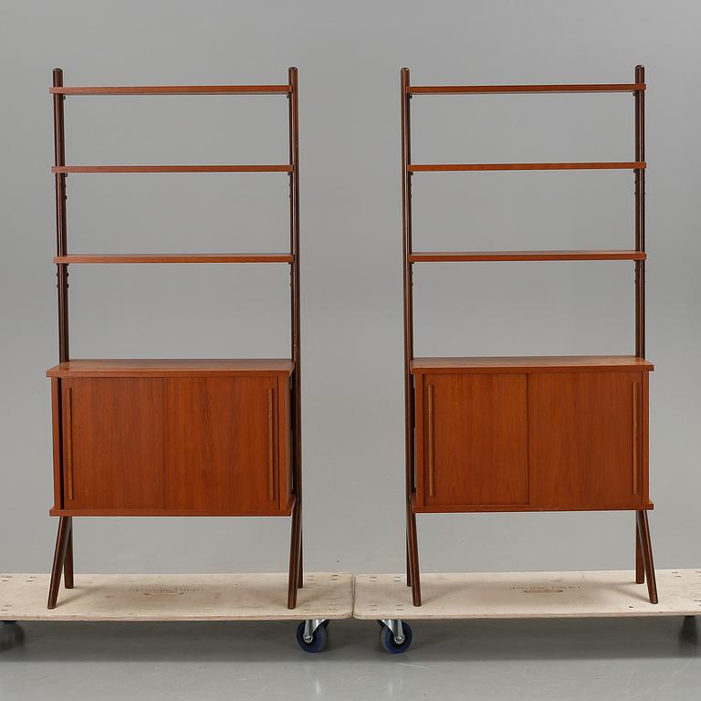 BOKHYLLOR, ett par, teak, 1950/60-tal.