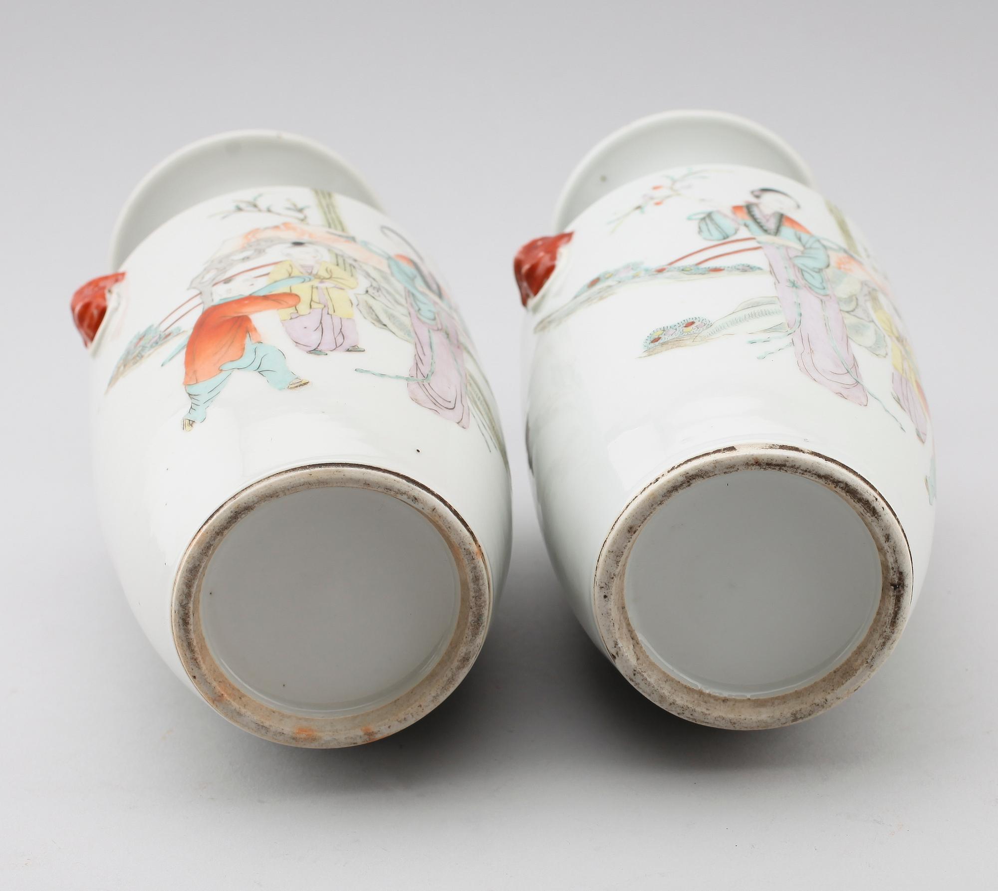 VASER, 1 par, porslin, Kina, 1800-tal.