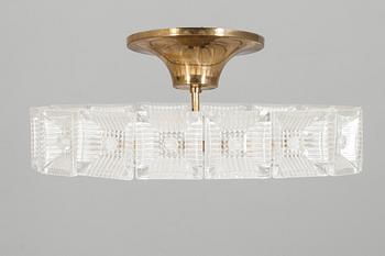 TAKLAMPA, glas, Carl Fagerlund, Orrefors. 1900-talets mitt.
