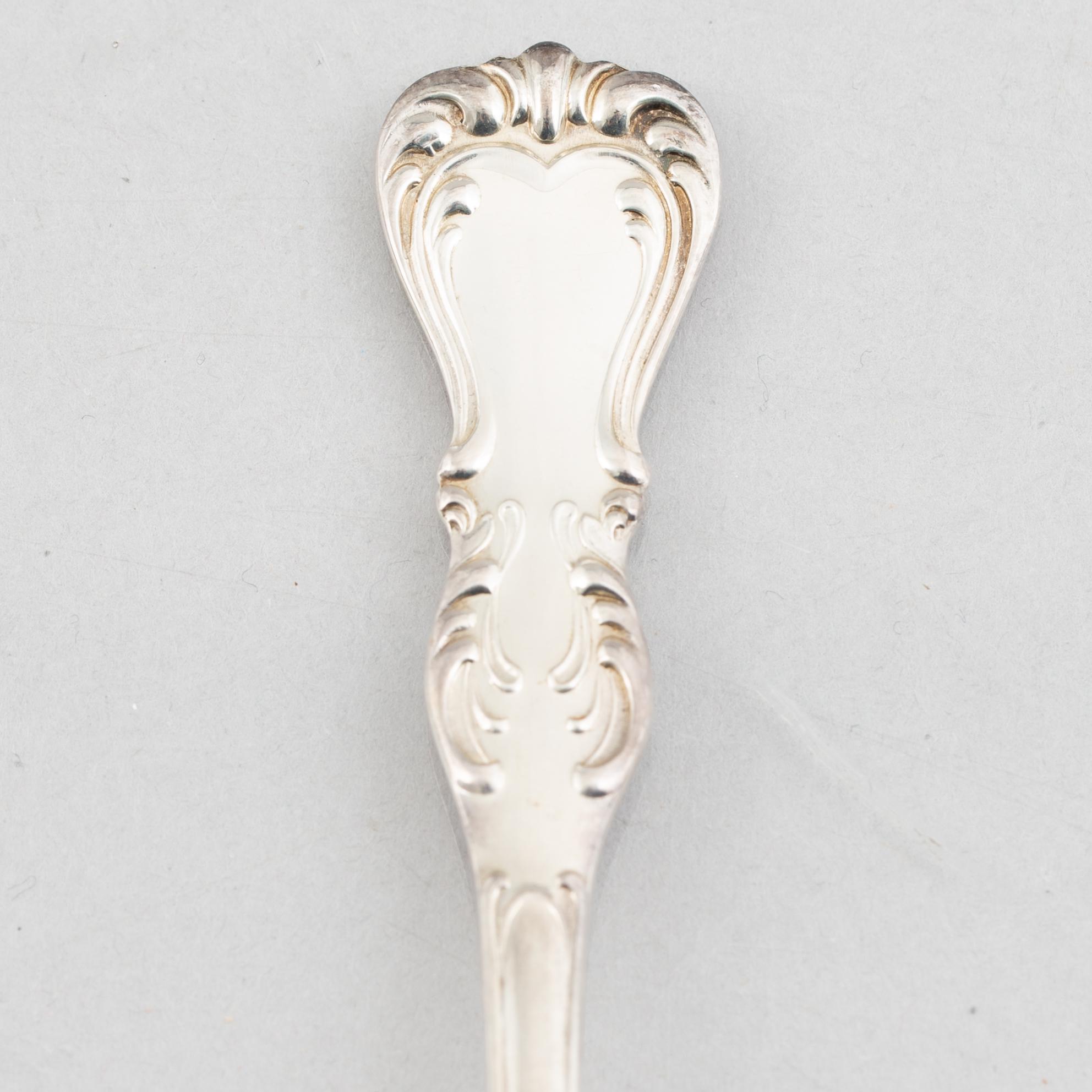 C.G.Hallberg, a 117-piece silver and sterling silver flat wear set, "Viktoria", Stockholm, Sweden, 1949-61.