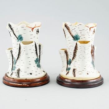 A pair of maiolica vases from Gustafsberg from around year 1900.