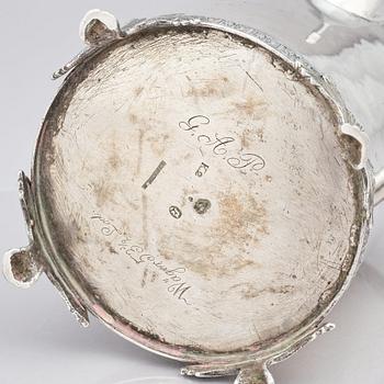 A Swedish Gustavian 18th century silver coffee-pot, mark of Petter Eneroth, Stockholm 1792.