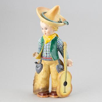 An Italian ceramic figure of a boy with guitar, probably 1930's.