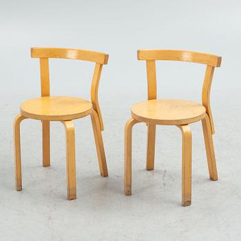 Alvar Aalto, a set of six model '69' chairs, Artek, Finland, second half of the 20th Century.