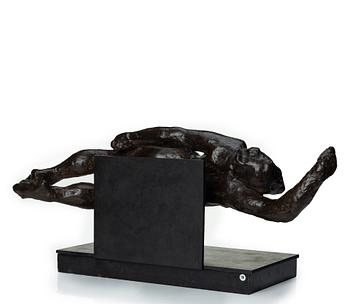 Gudmar Olovson, sculpture. Signed. Numbered. Foundry mark. Bronze, total height 29 cm, length 75 cm.