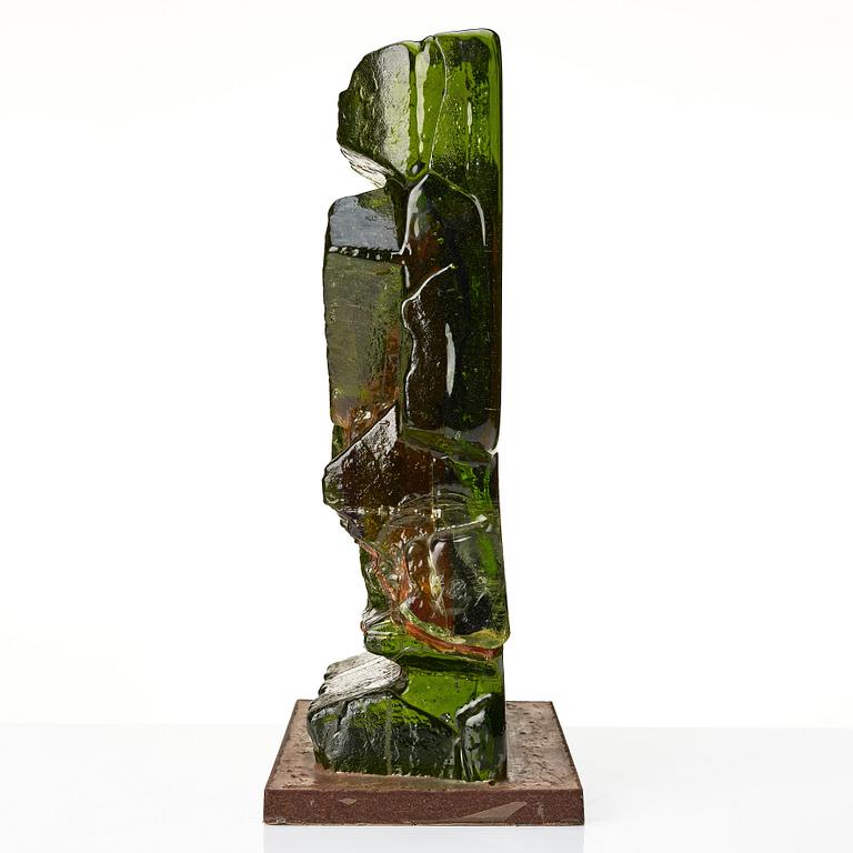 Edvin Öhrström, a cast glass sculpture, Lindshammar glassworks, Sweden probably 1960s.