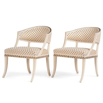 65. A pair of late Gustavian open-armchairs by E. Öhrmark (master in Stockholm 1777-1813).