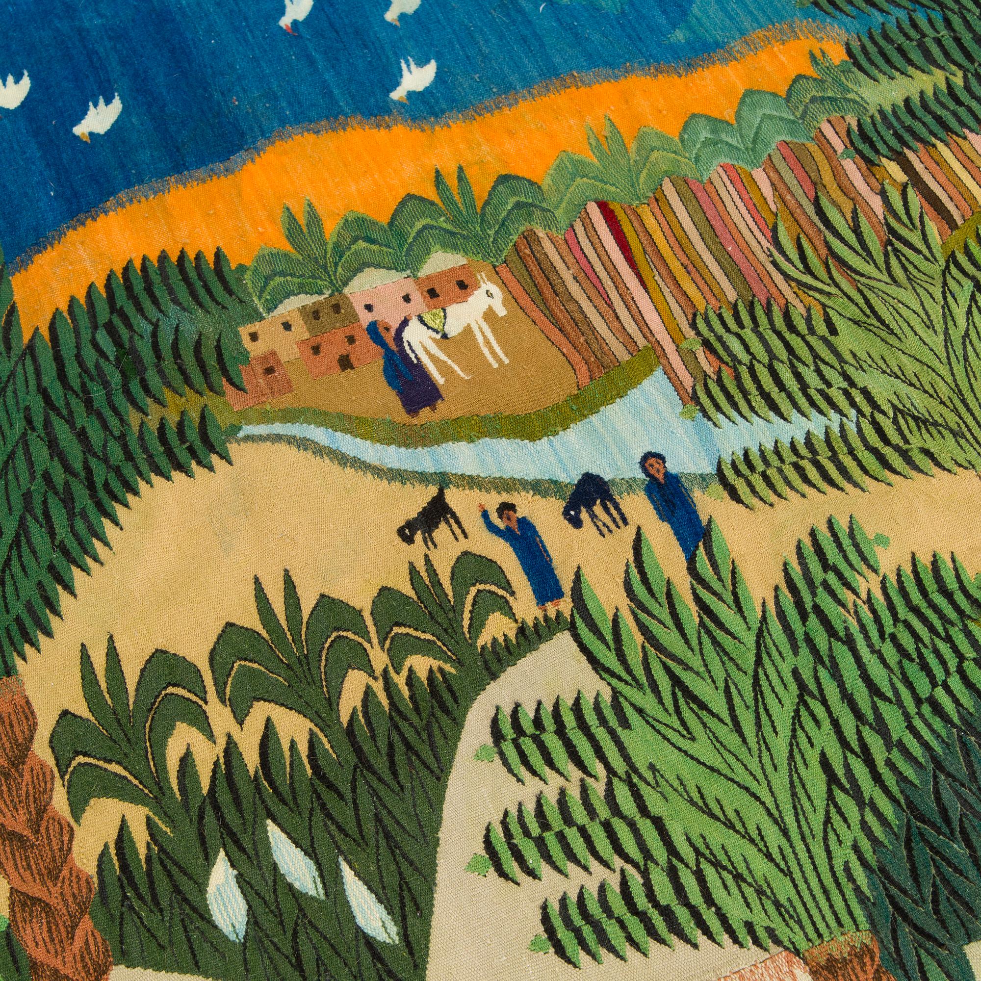 A Tapestry in Tapestry weave by Ramses Wissa Wassef, Egypt. Circa 146 x 185 cm.