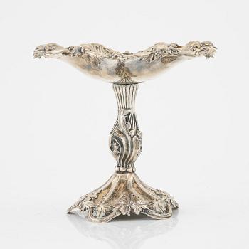 Christian Hammer, skål på fot, silver, nyrokoko, Stockholm 1867.