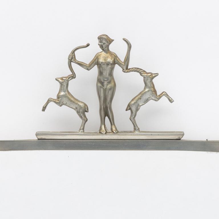A pewter frame mirror, Fabriksaktiebolaget Kronsilver, 1933.