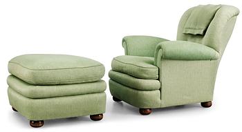 499. A Josef Frank easy chair with ottoman, Svenskt Tenn, model 336.