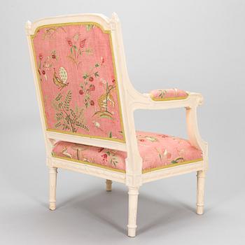 A Louis XV style armchair, late 19th-century.