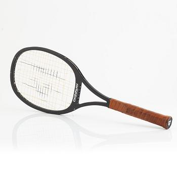 Tennis racket, Signed by Björn Borg. Donnay. Customized wood raquet, Over Size.