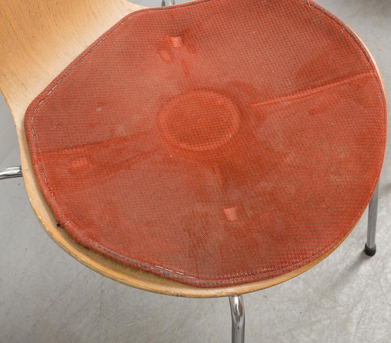 ARNE JACOBSEN, stolar, 8 st, "Sjuan", Fritz Hansen, Danmark, 1981.