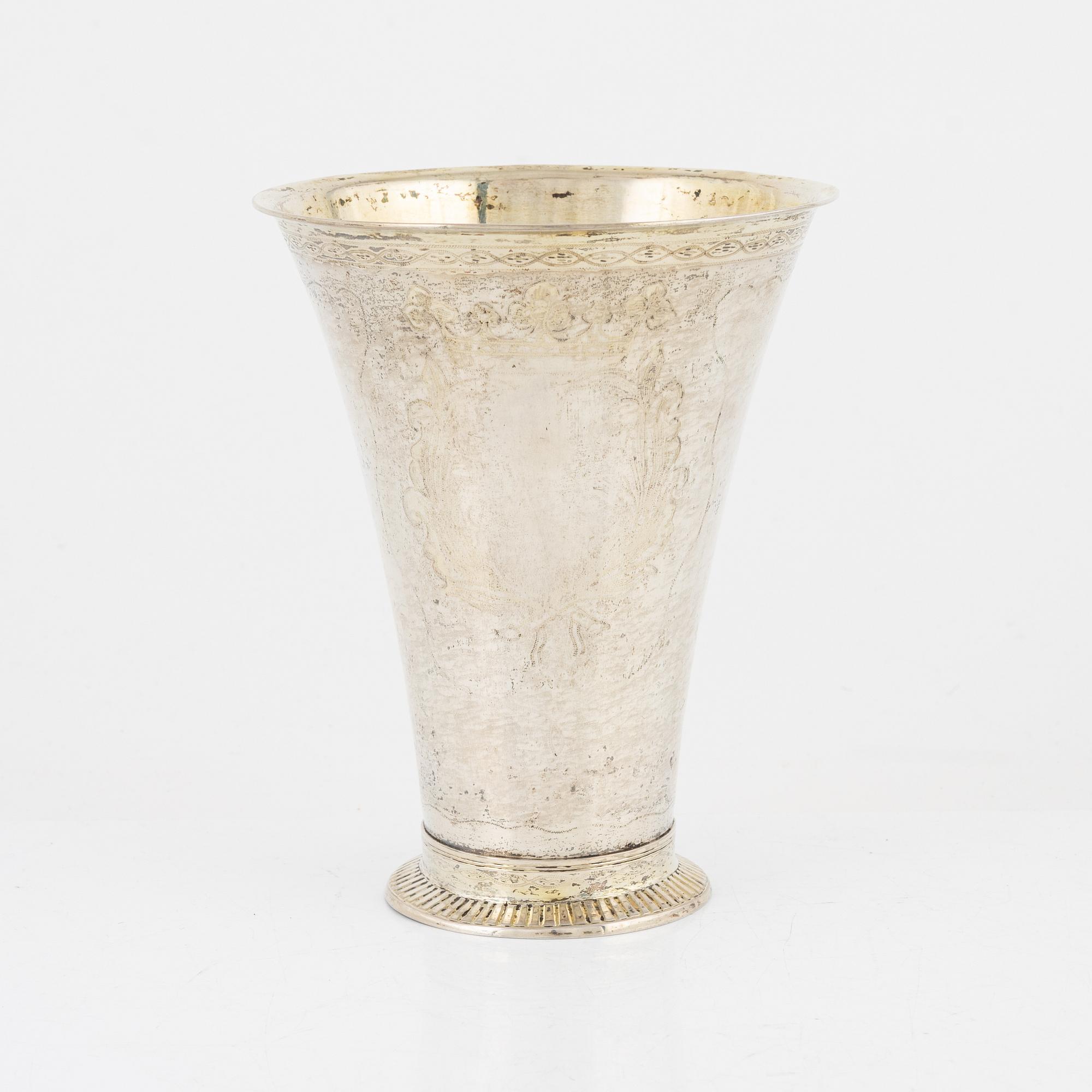 A silver-gilt beaker, mark of Niklas Ramberg, Lund 1824.
