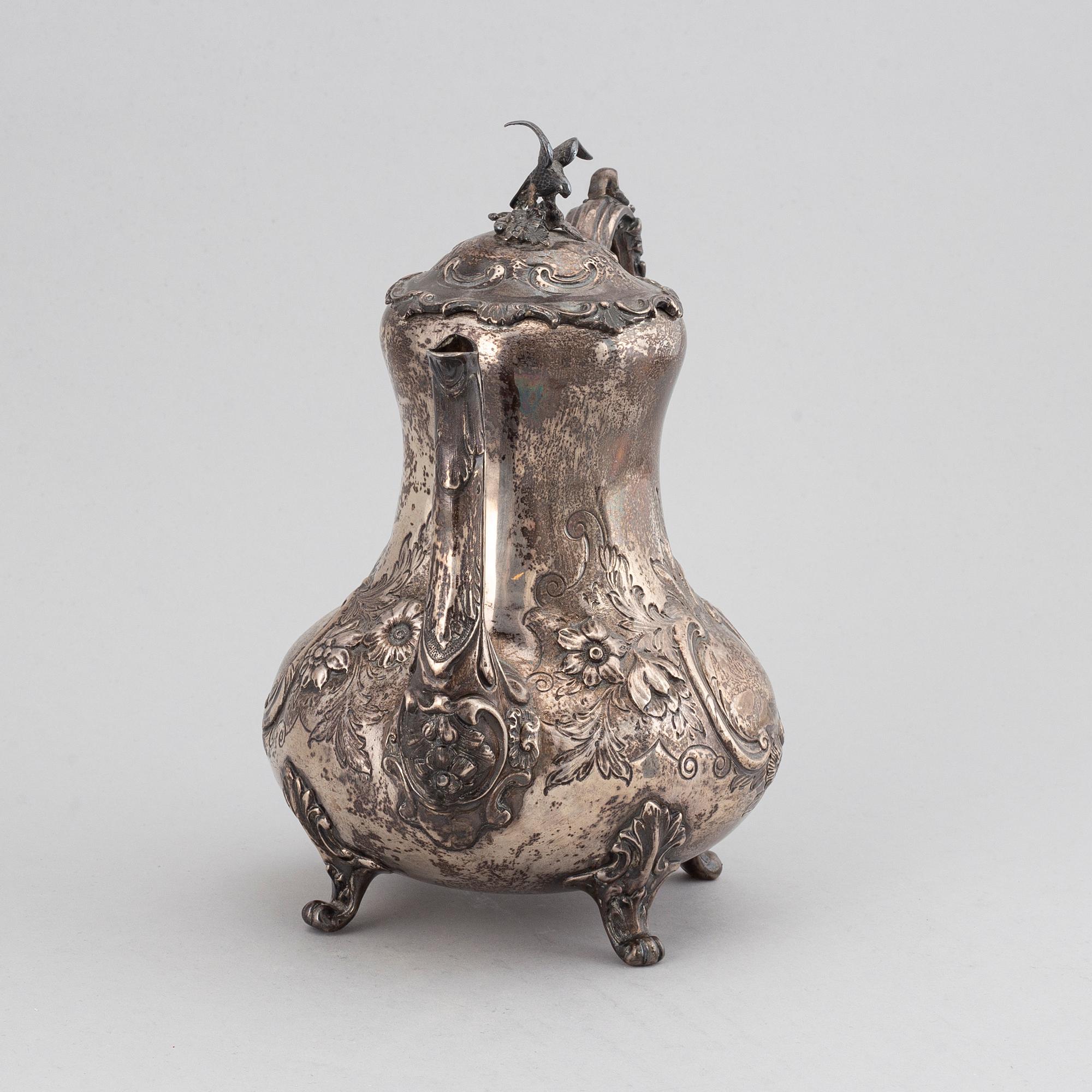 KAFFEKANNA, Joseph Angel II, silver London 1856.