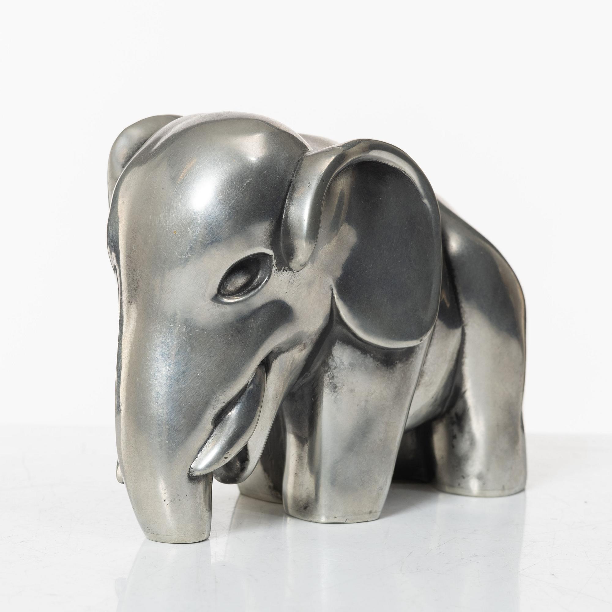 Björn Trägårdh, a model A 1734 pewter sculpture of an elephant, Firma Svenskt Tenn, Stockholm 1984.