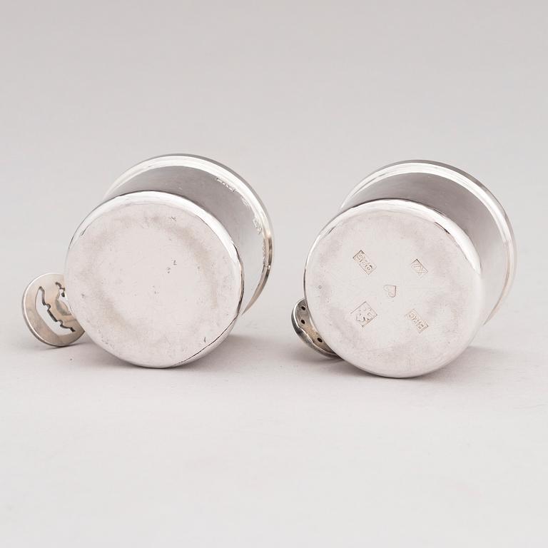 BERTEL GARDBERG, BÄGARE, 2 st, silver (925), Ekenäs, Finland 1975.