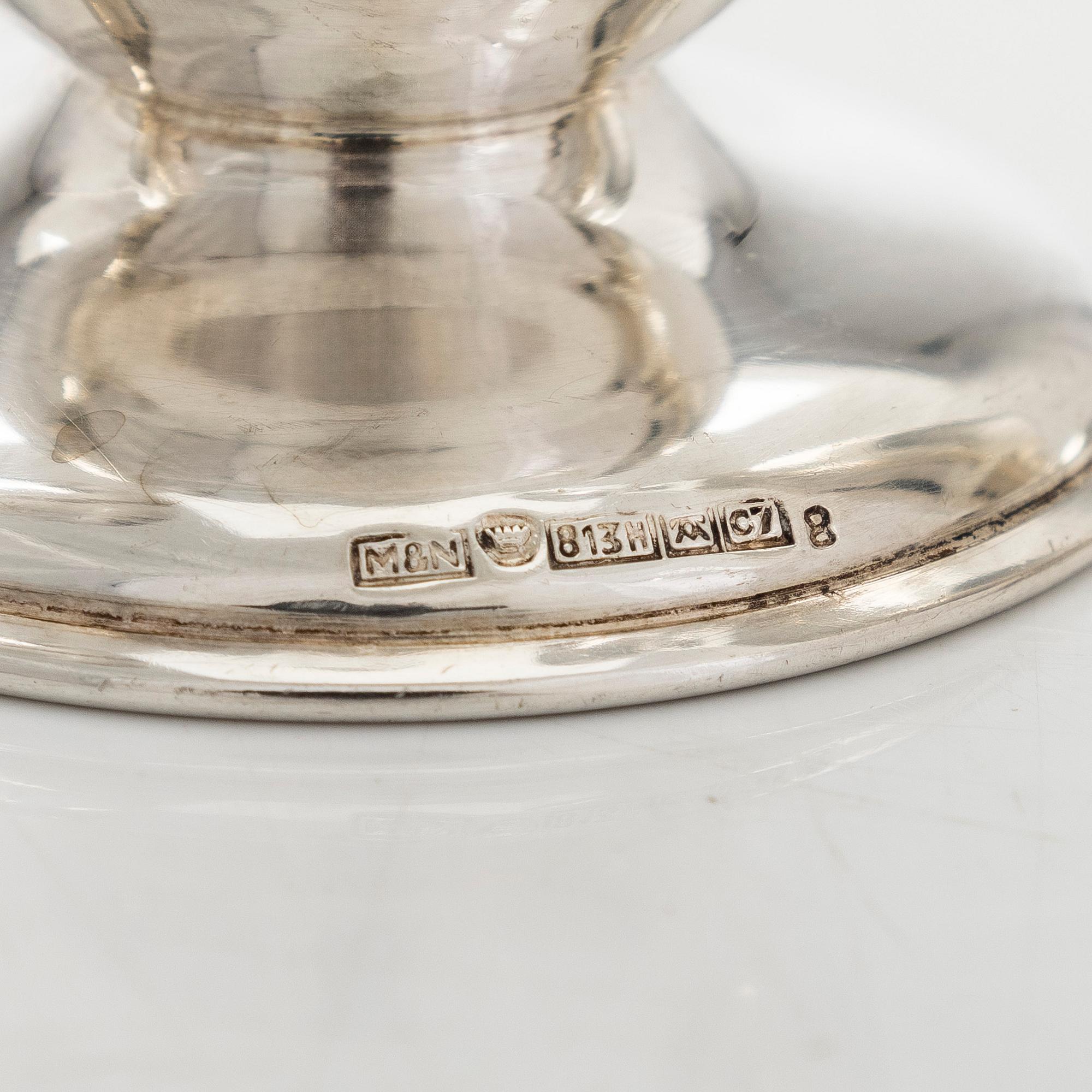 Three silver vases, Miettinen & Nurmi, Auran Kultaseppä Oy, Turku, Finland 1952-63.