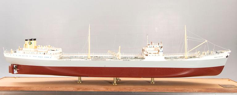 A ship model, M/T Margit Gorthon, launched 1951.
