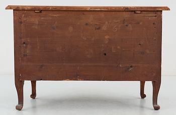 A Swedish late Baroque 18th Century commode, signed by  J. H. Fürloh.