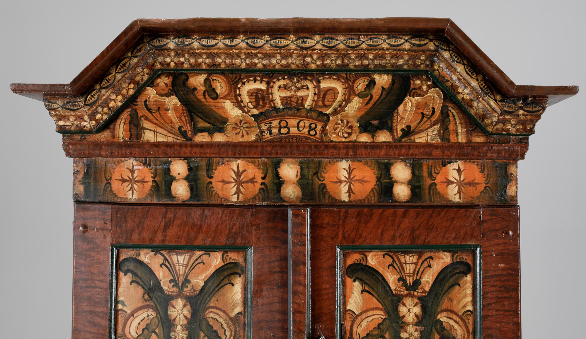 SKÅP, "kronskåp", allmoge, dat 1808.