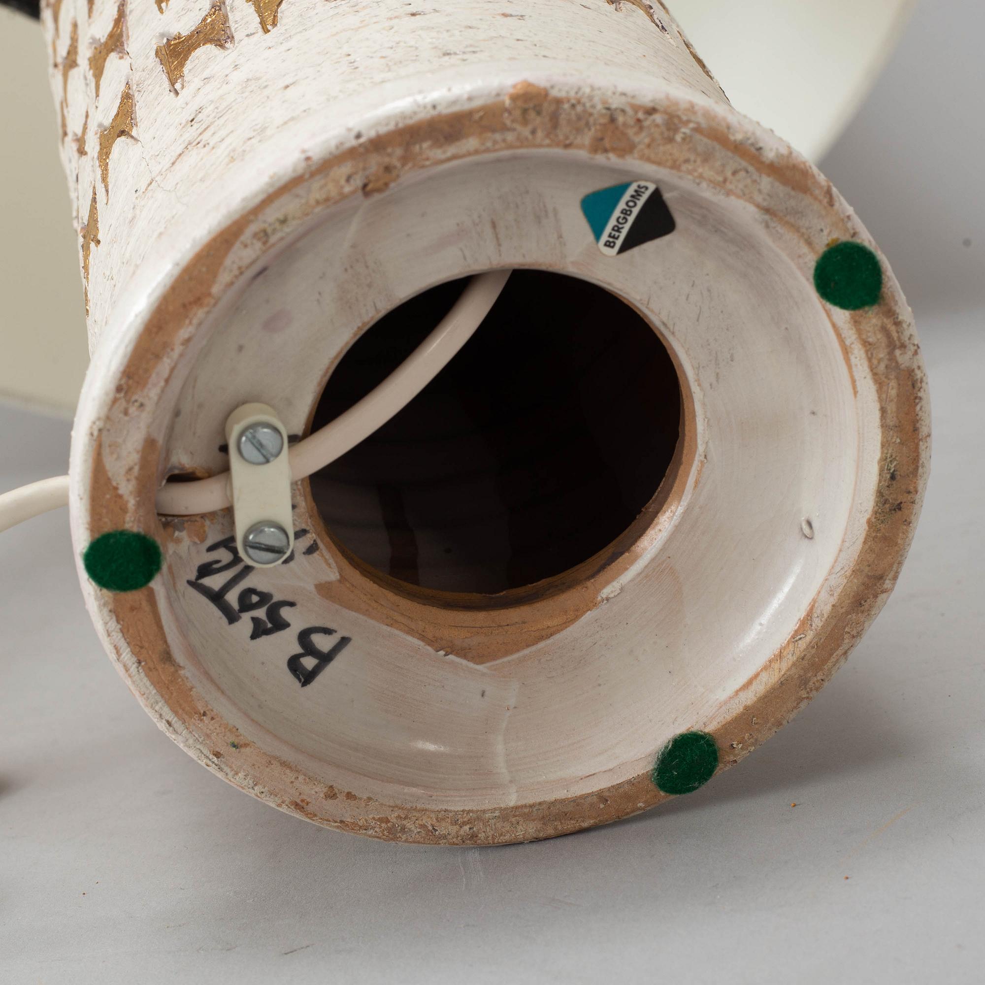 BORDSLAMPA, Bitossi, för Bergboms, 1960-tal.