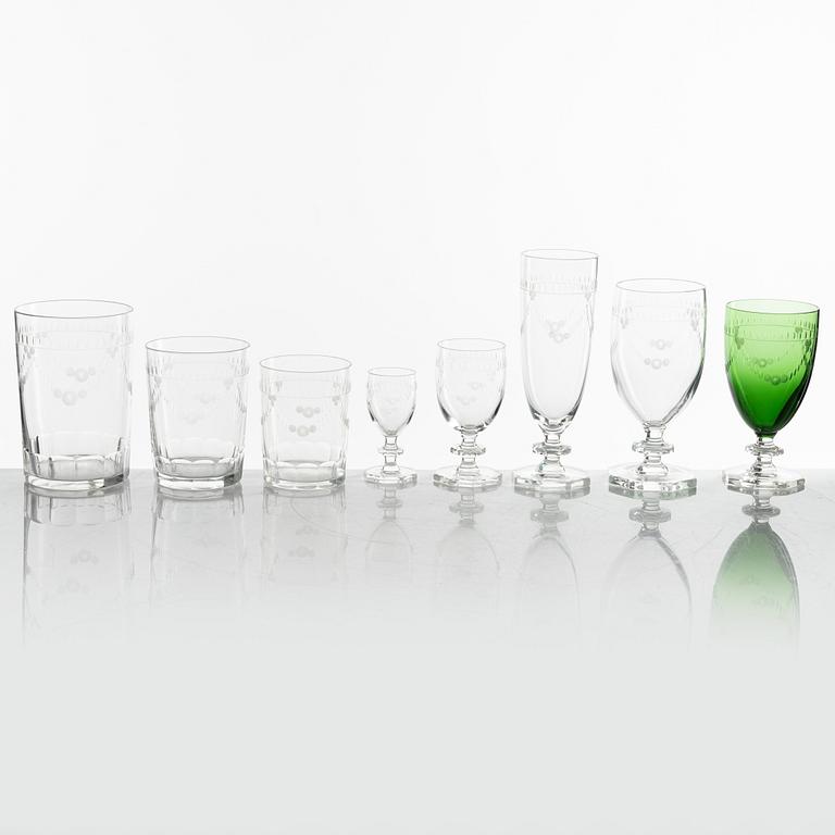 An 88-piece glass service, mid 20th century.