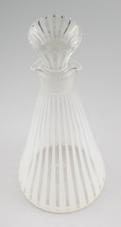 KARAFF, glas, "Strikt", Bengt Orup, Johansfors, 1900-talets mitt.